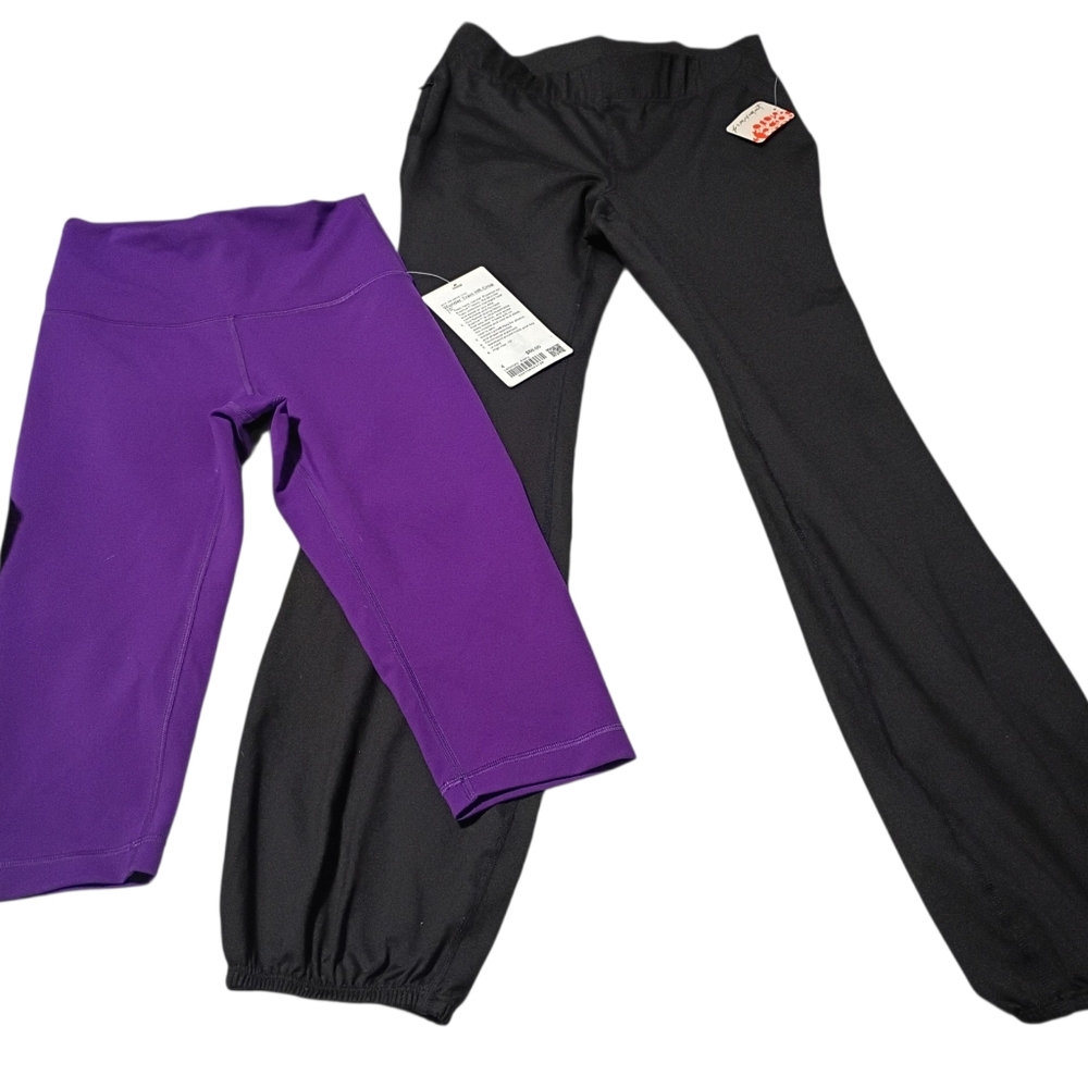 lululemon athletica Two-Tone Black and Purple Leggings